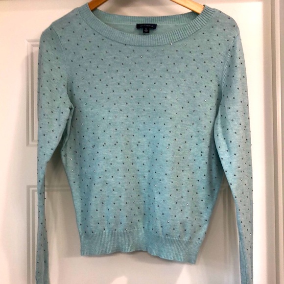 The Limited Sweaters - The Limited mint green studded sweater